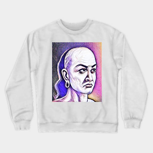 Chanakya Pink Portrait | Chanakya Artwork 7 Crewneck Sweatshirt by JustLit